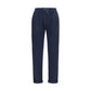 Blue Polyamide Casual Pants