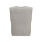 Beige Cotton Sleeveles Sweater