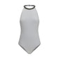 White Polyamide One-Piece Swimsuit