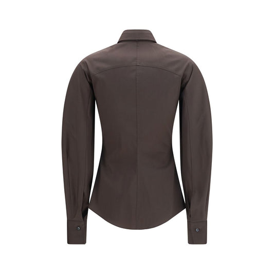 Brown Cotton Dress Shirt