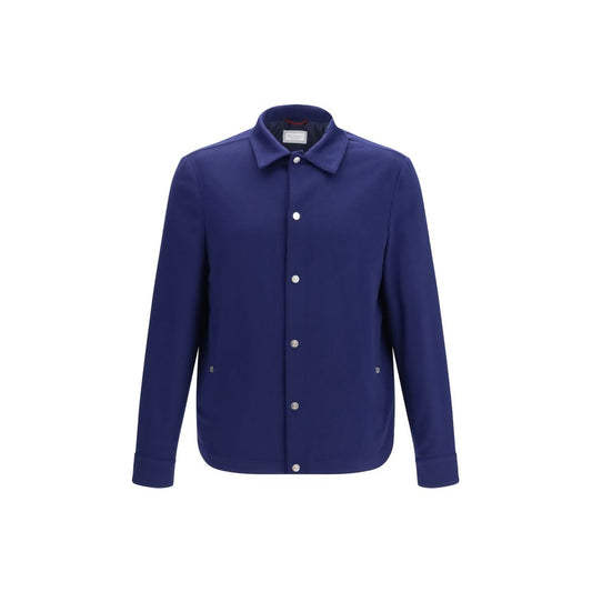 Blue Cashmere Full-Length Jacket