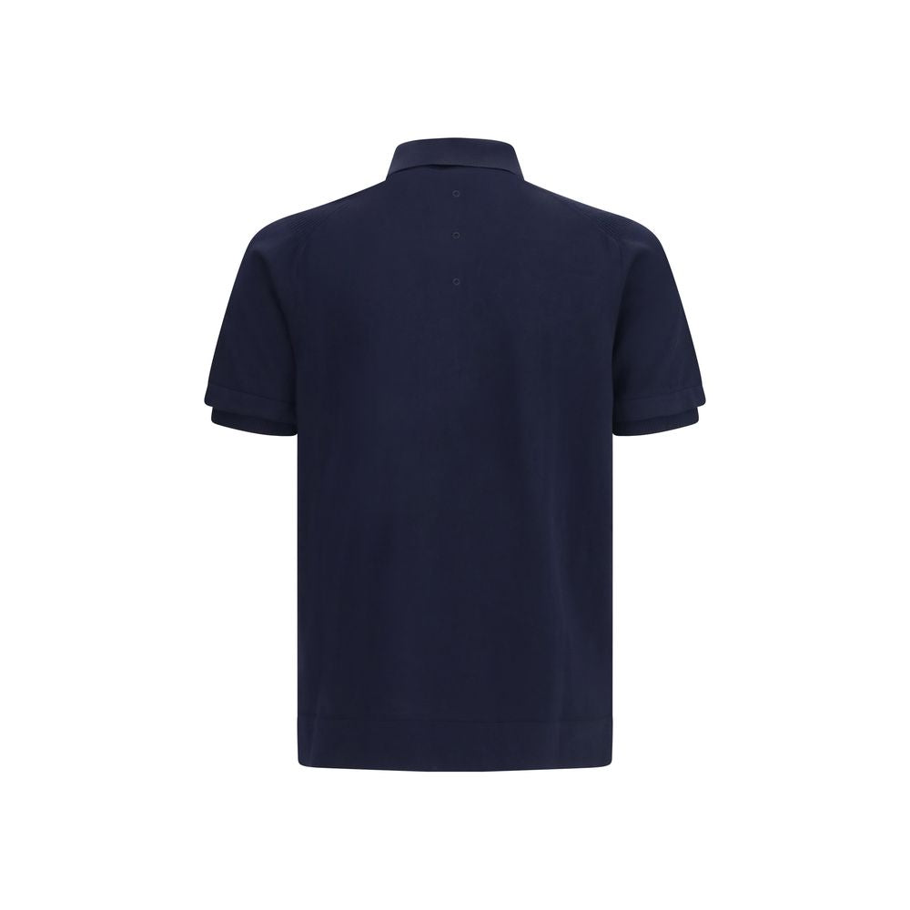 Blue Cotton Polo Shirt