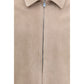 Beige Calf Leather Bos Taurus Leather Jacket
