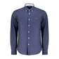 Blue Cotton Mens Shirt