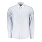 Azzurro Cotton Men Shirt with Long Sleeves and Button-Down Collar