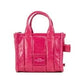 Marc Jacobs The Shiny Crinkle Micro Tote Magenta Leather Crossbody Bag Handbag