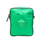 Versace Small Bright Green Nylon Fabric Medusa Crossbody Messenger Bag Purse