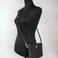 Burberry Peyton Monogram Black Leather Pouch Crossbody Bag Purse