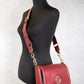 Marc Jacobs Medium Metal Signet Syrah Smooth Leather Flap Crossbody Purse Bag