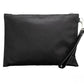 Versace Large Black Nylon Fabric Medusa Convertible Pouch Clutch Wristlet Bag