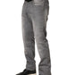 Gray Washed Mid Waist Straight Men Denim Trouser Jeans