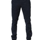Navy Blue Skinny Chino Mid Waist Men Pants