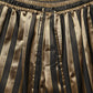 Gold Black Stripe Satin Tapered Leg Men Pants