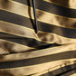 Gold Black Stripe Satin Tapered Leg Men Pants