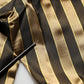 Gold Black Stripe Satin Tapered Leg Men Pants