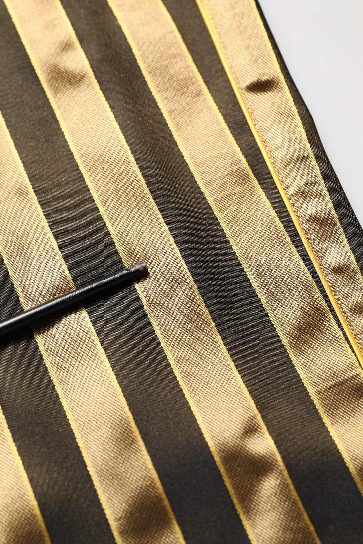 Gold Black Stripes Satin Tapered Leg Pants