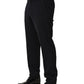 Black Wool Tapered Leg Dress Trouser Pants