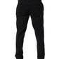 Black Wool Tapered Leg Dress Trouser Pants