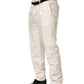 White Floral Men Dress Formal Trouser Pants