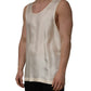 Off White Silk Sleeveless Tank Top T-shirt