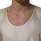 Off White Silk Sleeveless Tank Top T-shirt