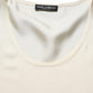 Off White Silk Sleeveless Tank Top T-shirt