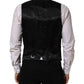 Black Wool Single Breasted Waistcoat Vest
