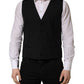 Black Wool Single Breasted Waistcoat Vest