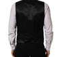 Black Wool Single Breasted Waistcoat Vest