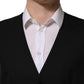 Black Wool Single Breasted Waistcoat Vest