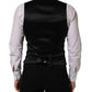 Black Wool Single Breasted Waistcoat Vest