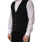 Black Single Breasted Men Waistcoat Vest