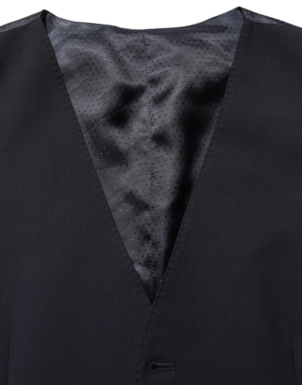 Black Wool Single Breasted Waistcoat Vest