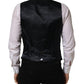 Black Wool Single Breasted Waistcoat Vest