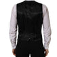 Black Wool Single Breasted Waistcoat Vest