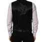 Black Wool Single Breasted Waistcoat Vest