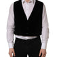 Black Cotton SingleBreasted Waistcoat Vest