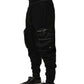 Black Mid Waist Cargo Jogger Sweatpants Pants