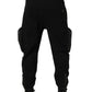 Black Mid Waist Cargo Jogger Sweatpants Pants