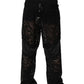 Black Lace Mid Waist Jogger Men Trouser Pants