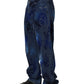 Blue Tie Dye Cotton Men Straight Denim Jeans
