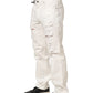 White Cotton Distressed Straight Denim Jeans