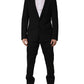 Black Wool Slim Fit Formal 2 Piece Men Suit
