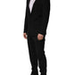 Black Wool Slim Fit Formal 2 Piece Men Suit