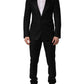 Black Wool Slim Fit Formal 2 Piece Men Suit