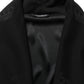 Black 100% Silk Robe Men Wrap Coat Jacket
