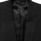 Black Wool Slim Fit Formal 2 Piece Men Suit