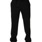 Black Wool Tapered Leg Dress Trouser Pants
