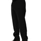 Black Wool Tapered Leg Dress Trouser Pants