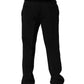 Black Wool Tapered Leg Dress Trouser Pants